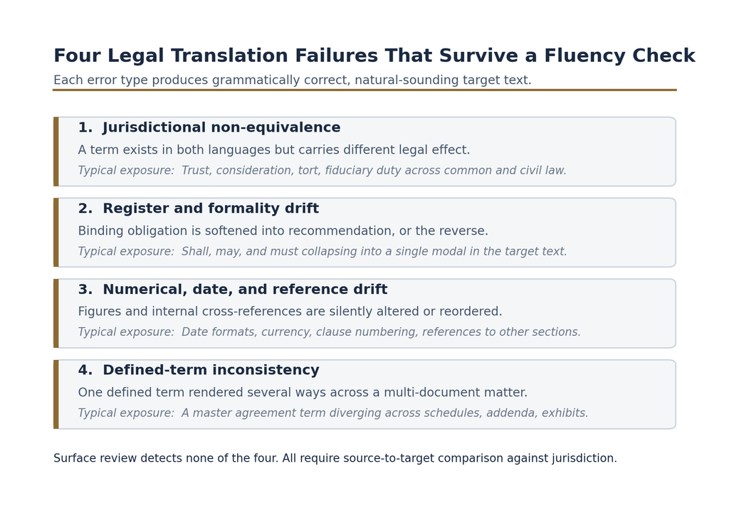 Four failure modes that survive a fluency check.